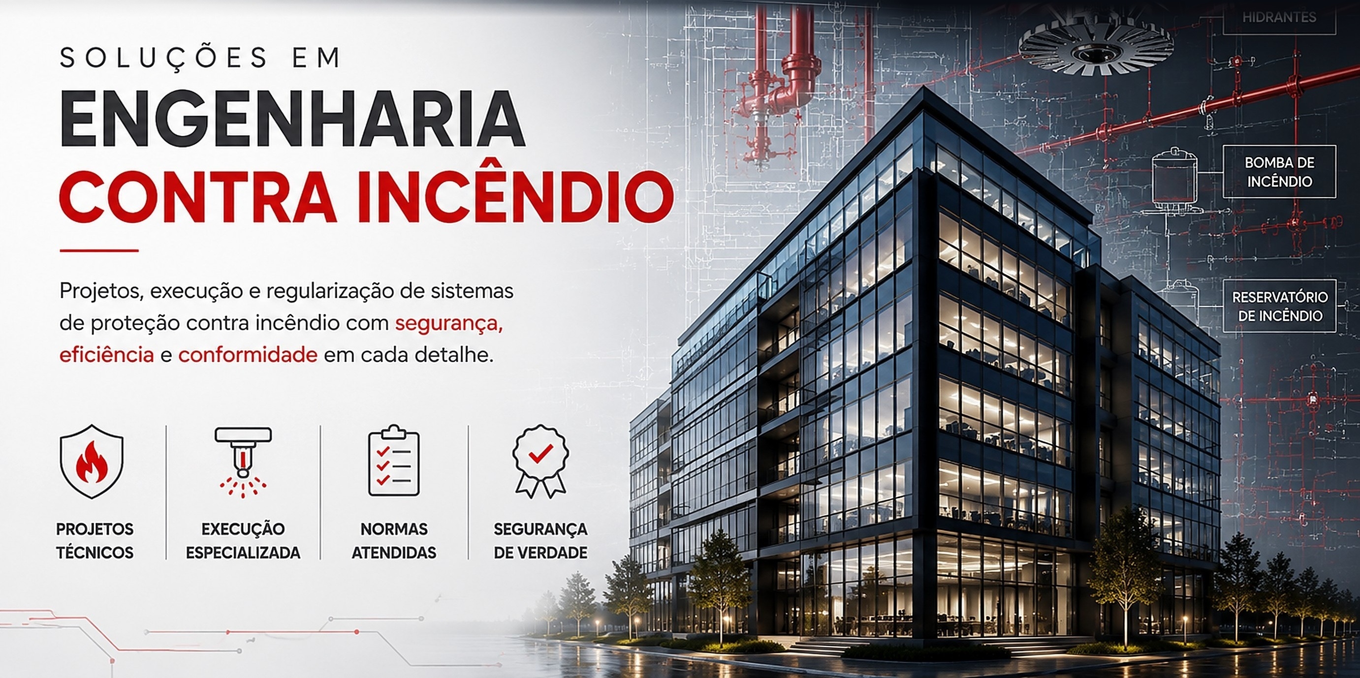 LH Engenharia — Soluções completas em prevenção e combate a incêndio: projetos técnicos, execução especializada, normas atendidas e segurança de verdade.